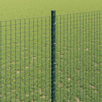 Geschweißter Drahtzaun mit Pfosten 25 x 1,4 m Grün Netz