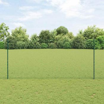 ARDEBO.de - Geschweißter Drahtzaun mit Pfosten 25 x 1,4 m Grün Netz