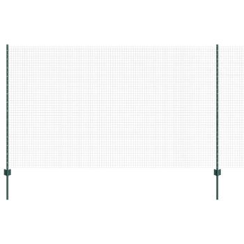 Geschweißter Drahtzaun mit Pfosten 25 x 1,4 m Grün Netz