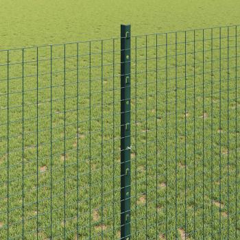 Geschweißter Drahtzaun mit Pfosten 25 x 1,4 m Grün Netz