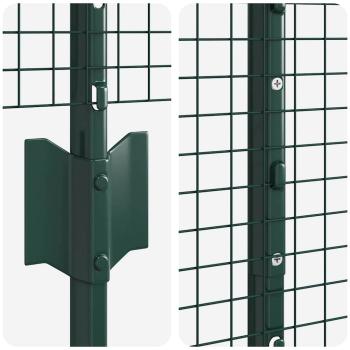 Zaun mit Pfosten Grün 1.6 x 25 m Stahl und PVC