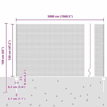 Zaun mit Pfosten Grün 1,2 x 50 m Stahl und PVC