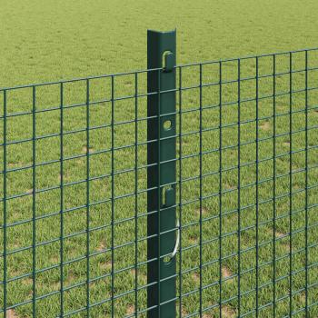 Geschweißter Drahtzaun mit Pfosten 50 x 1,2 m Grün Netz