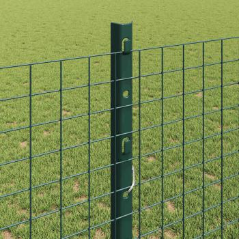 Geschweißter Drahtzaun mit Pfosten 50 x 1,2 m Grün Netz