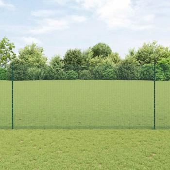 ARDEBO.de - Geschweißter Drahtzaun mit Pfosten 50 x 1,4 m Grün Netz