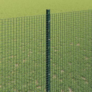 Geschweißter Drahtzaun mit Pfosten 50 x 1,4 m Grün Netz