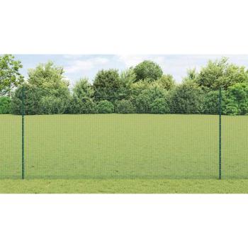 Zaun mit Pfosten Grün 1,4 x 50 m Stahl und PVC