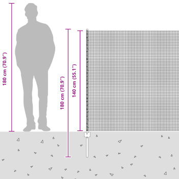 Zaun mit Pfosten Grün 1,4 x 50 m Stahl und PVC