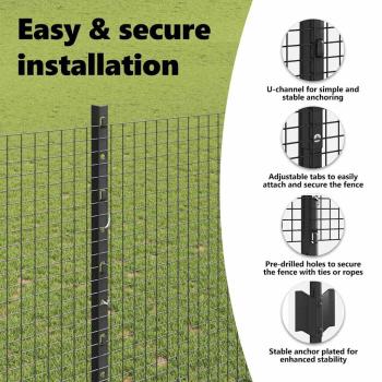 Zaun mit Pfosten Grau 1,4 x 10 m Stahl und PVC