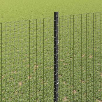 Zaun mit Pfosten Grau 1,5 x 10 m Stahl und PVC