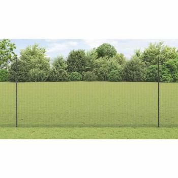 Zaun mit Pfosten Grau 1,6 x 10 m Stahl und PVC