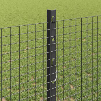 Geschweißter Drahtzaun mit Pfosten 25 x 1,2 m Grau Netz