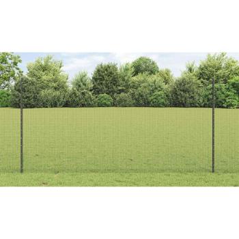 Geschweißter Drahtzaun mit Pfosten 25 x 1,2 m Grau Netz
