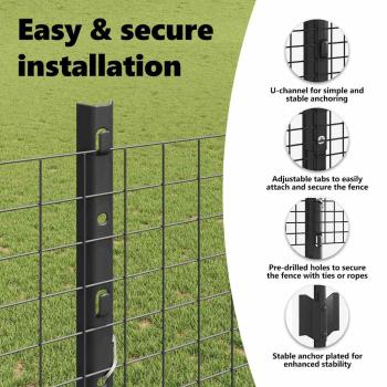 Zaun mit Pfosten Grau 1,2 x 25 m Stahl und PVC