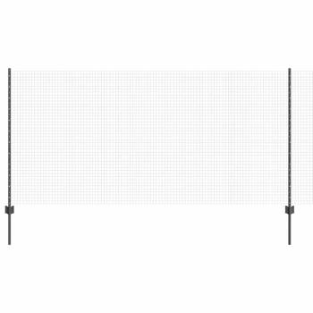 Zaun mit Pfosten Grau 1,2 x 25 m Stahl und PVC
