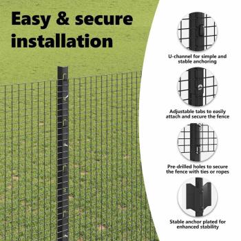Zaun mit Pfosten Grau 1,4 x 25 m Stahl und PVC
