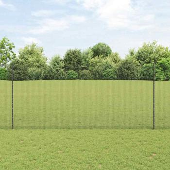 ARDEBO.de - Geschweißter Drahtzaun mit Pfosten 25 x 1,4 m Grau Netz