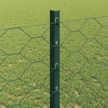 Sechseckzaun mit Pfosten 10 x 1,2 m PVC-beschichteter Stahl