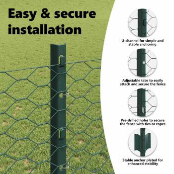 Zaun mit Pfosten Grün 1,2 x 25 m Stahl
