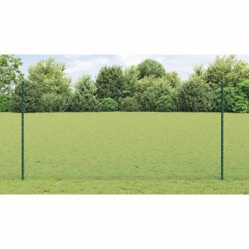 Zaun mit Pfosten Grün 1,2 x 25 m Stahl