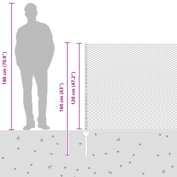 Zaun mit Pfosten Grün 1,2 x 25 m Stahl