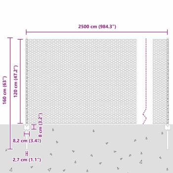 Zaun mit Pfosten Grün 1,2 x 25 m Stahl