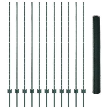 Sechseckzaun mit Pfosten 25 x 1,5 m PVC-beschichteter Stahl