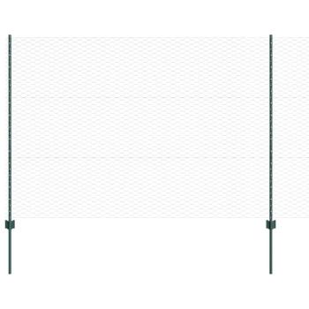 Sechseckzaun mit Pfosten 25 x 1,5 m PVC-beschichteter Stahl