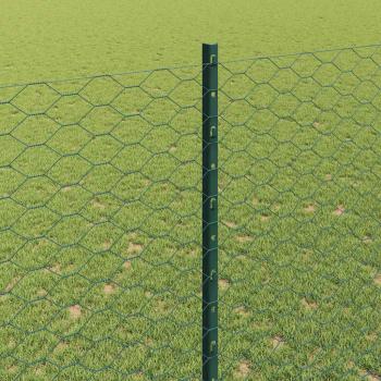 Sechseckzaun mit Pfosten 25 x 1,5 m PVC-beschichteter Stahl
