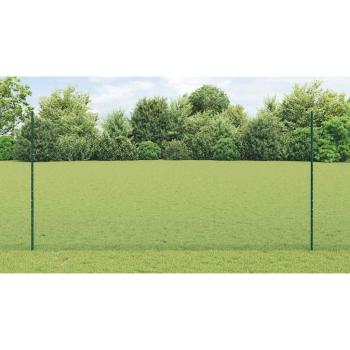 Zaun mit Pfosten Grün 1.6 x 25 m Stahl und PVC