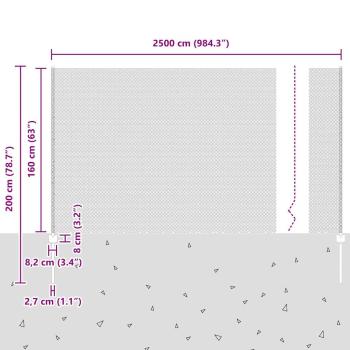 Zaun mit Pfosten Grün 1.6 x 25 m Stahl und PVC