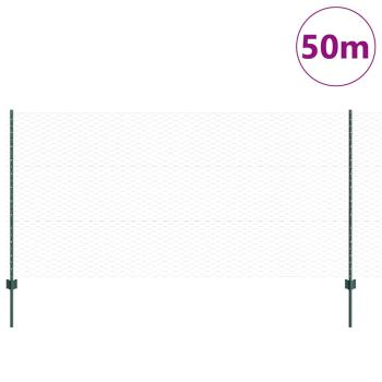 Sechseckzaun mit Pfosten 50 x 1,2 m PVC-beschichteter Stahl