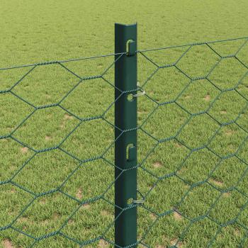 Sechseckzaun mit Pfosten 50 x 1,2 m PVC-beschichteter Stahl