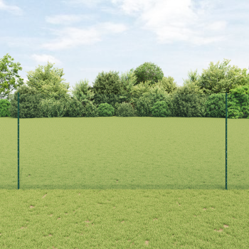 Zaun mit Pfosten Grün 1,4 x 50 m Stahl und PVC