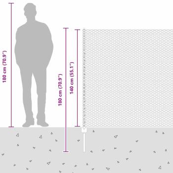 Zaun mit Pfosten Grün 1,4 x 50 m Stahl und PVC