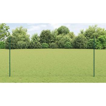 Zaun mit Pfosten Grün 1,4 x 50 m Stahl und PVC