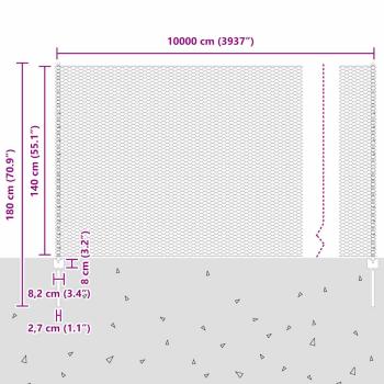 Zaun mit Pfosten Grün 1,4 x 100 m Stahl und PVC