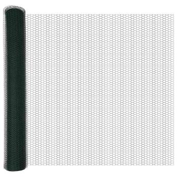 Zaun mit Pfosten Grün 1,4 x 100 m Stahl und PVC