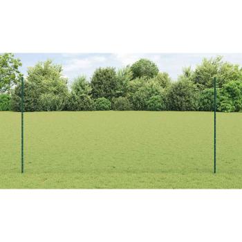 Zaun mit Pfosten Grün 1,6 x 100 m Stahl und PVC