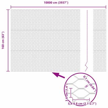 Zaun mit Pfosten Grün 1,6 x 100 m Stahl und PVC