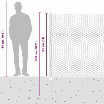 Zaun mit Pfosten Grün 1,6 x 100 m Stahl und PVC