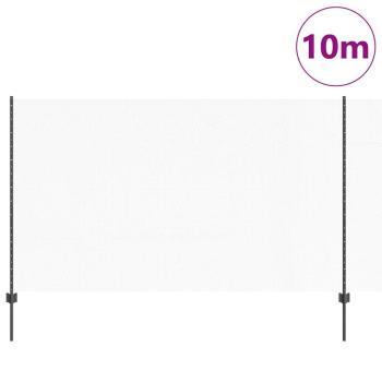 Zaun mit Pfosten Grau 1,4 x 10 m Stahl und PVC