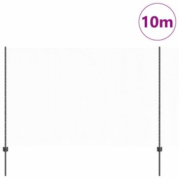 Sechseckzaun mit Pfosten 10 x 1,6 m PVC-beschichteter Stahl
