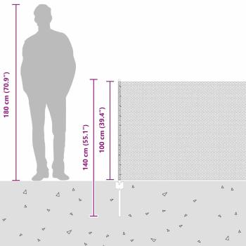 Zaun mit Pfosten Grau 1 x 25 m Stahl