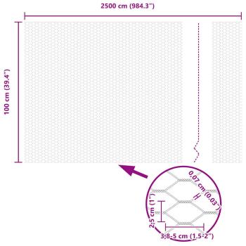 Zaun mit Pfosten Grau 1 x 25 m Stahl