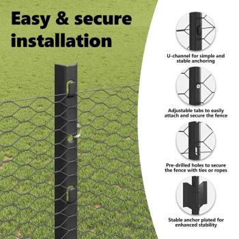 Zaun mit Pfosten Grau 1,2 x 25 m Stahl