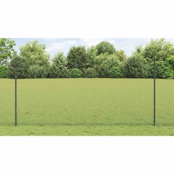 Zaun mit Pfosten Grau 1,2 x 25 m Stahl