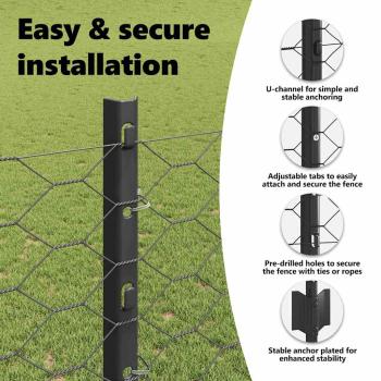 Sechseckiger Zaun mit Pfosten 25 x 1,2 m Grau Netz