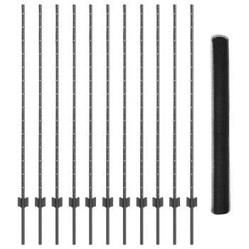 Sechseckzaun mit Pfosten 25 x 1,4 m PVC-beschichteter Stahl