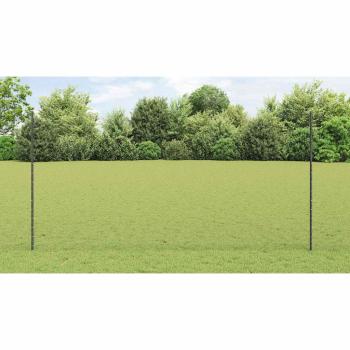Zaun mit Pfosten Grau 1.6 x 25 m Stahl und PVC